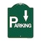 Signmission Parking W/ Arrow Pointing Down, Green & White Aluminum Architectural Sign, 18" x 24", GW-1824-24520 A-DES-GW-1824-24520 - alternate 1